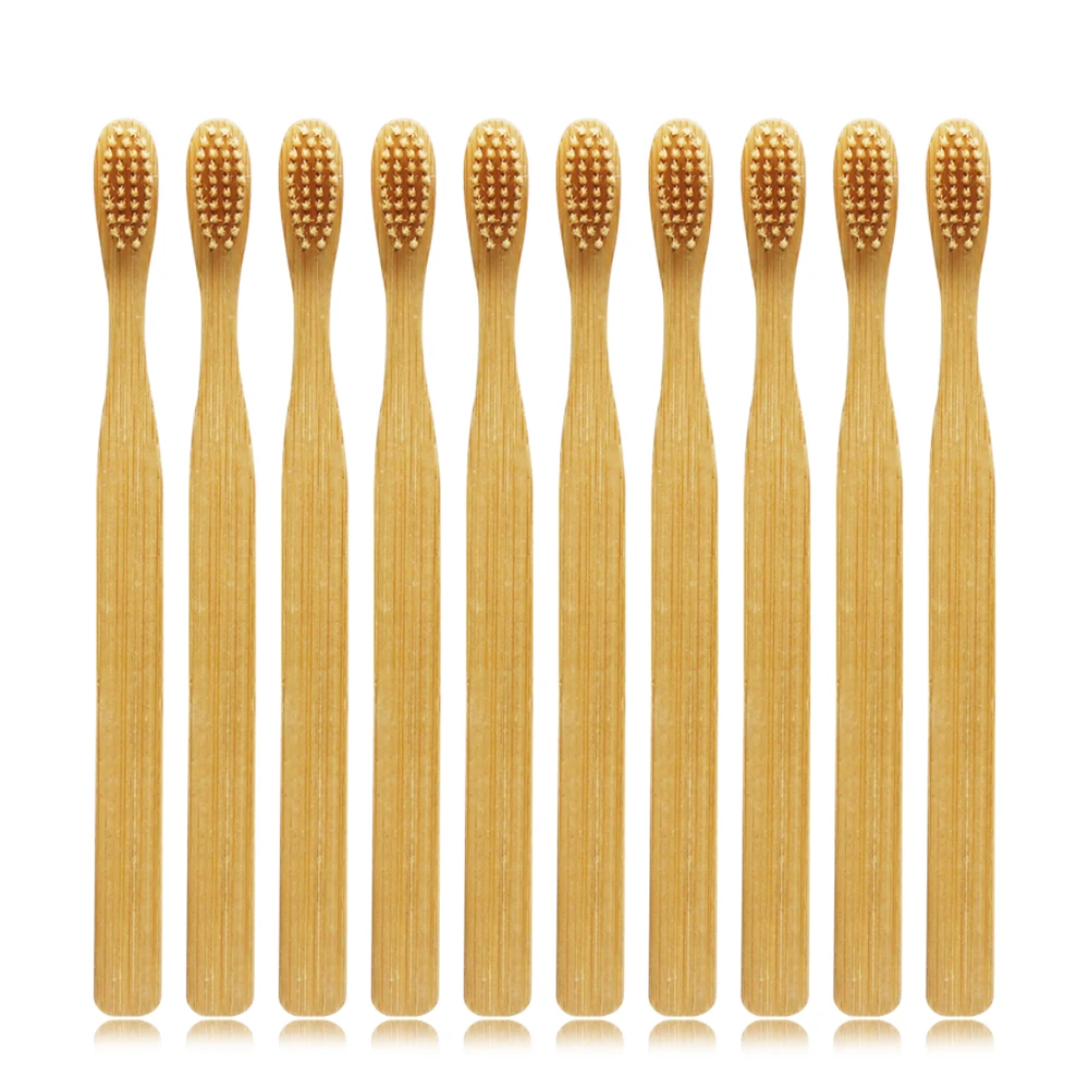 Bamboo Зубная щетка для взрослых es Мягкая зубная щетка экологическая зубная щетка мягкая щетина упаковка из 10