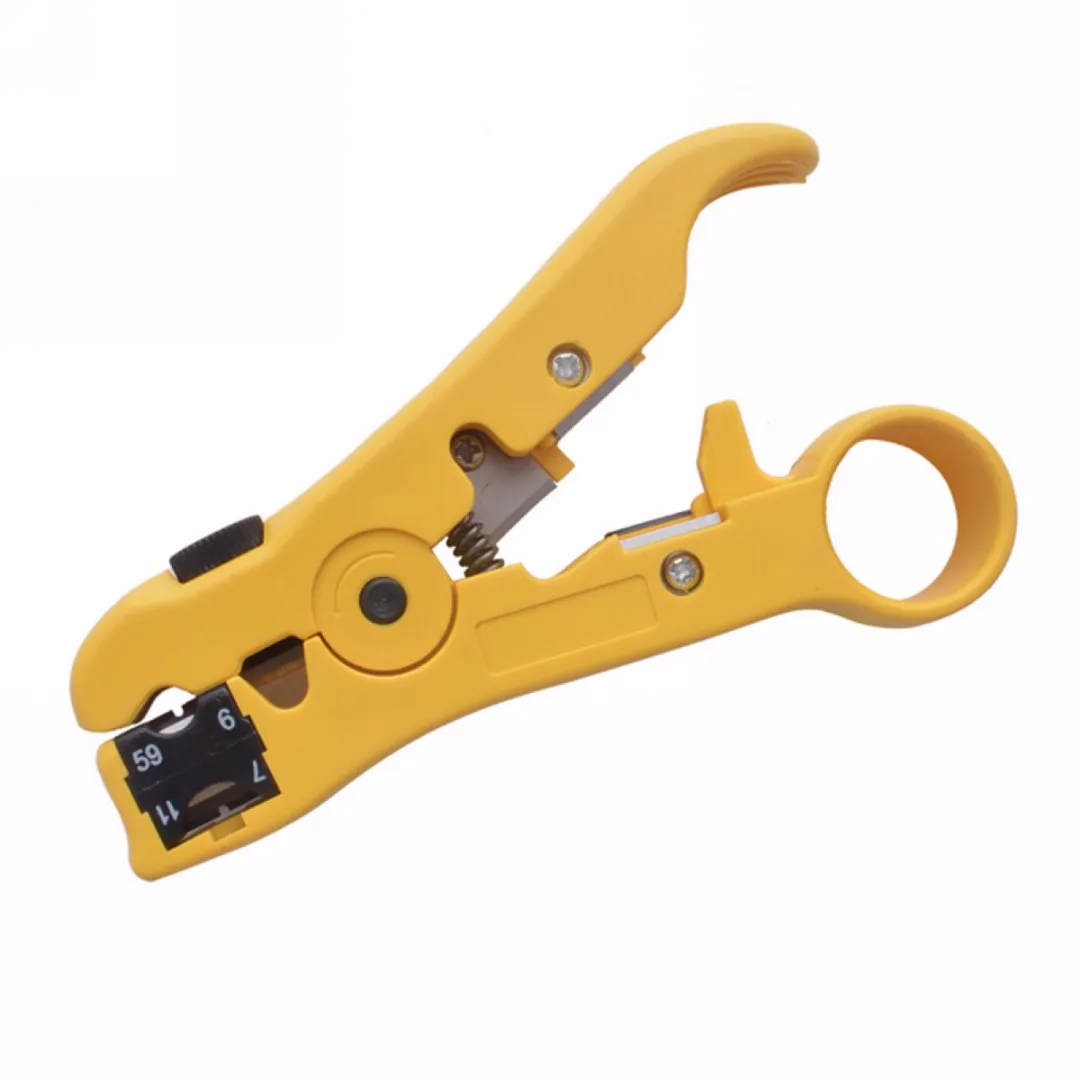 1PC Yellow Rotary Coaxial Cable Wire Cutter Stripping Tool RG59 RG6 RG7 RG11 Stripper