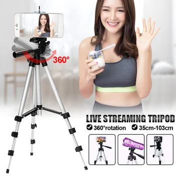 

Universal Portable Tripod 4 Sections Tripod+Phone Holder Camera Holder Smartphone for Youtube Makeup Video Live
