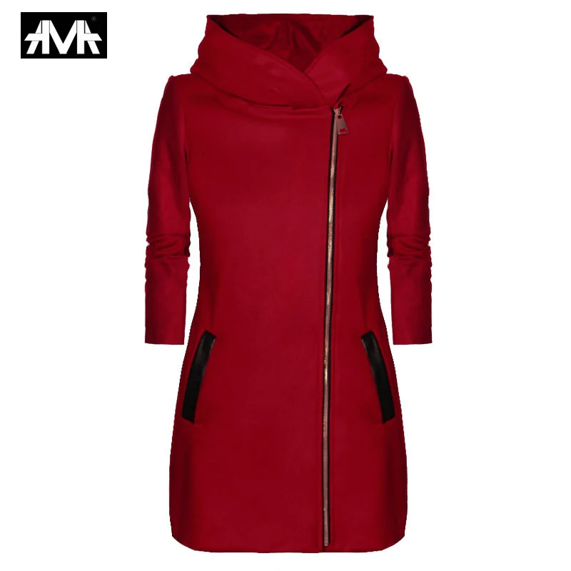 Spring Jacket Women High Collar Hooded Zipper Long Sleeve Coats Jacket Slim Women Outwear Coat Casual Hooded Hoodie