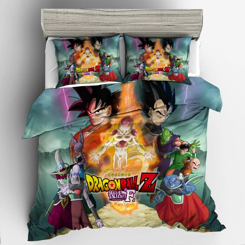 3D цифровая печать Dragon Ball постельное белье набор из пухового одеяла с пододеяльником, король и королева двойной размер постельные принадлежности для детей