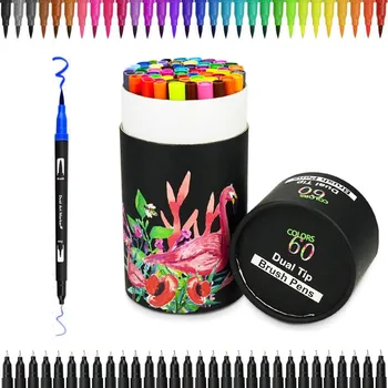 

60 Colors of Water Based Marker for Calligraphy Drawing Sketching Coloring Book Bullet Journal Art Projects, School Supplier