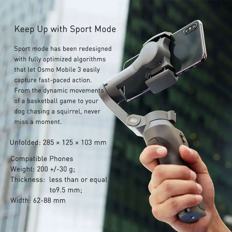 DJI osmo mobile 3 combo складной и Портативный динамический дизайн Сюжетный режим спортивный режим управление жестами