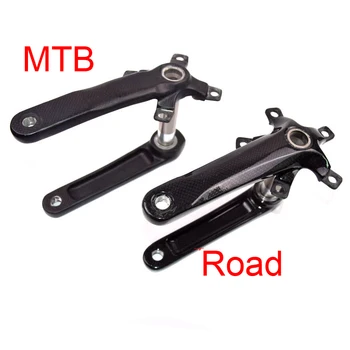 

New arrival Mountain&Road bike 3K full carbon fibre bicycle crank with alloy bottom bracket Axis 170/175mm MTB parts Free ship