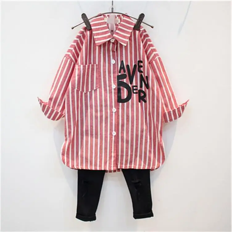 Long Sleeve Early Autumn Outdoor Cool Girls Autumn Clothing Little Girl Western Style Shirt Spring And Autumn Fashionable New St