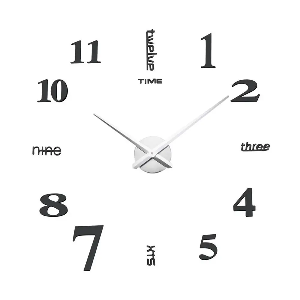 

3D Wall Clock Mirror Wall Stickers Removable 4 Color Self-Adhesive Art Decal Wall Clocks Home Decor Living Room Quartz Needle