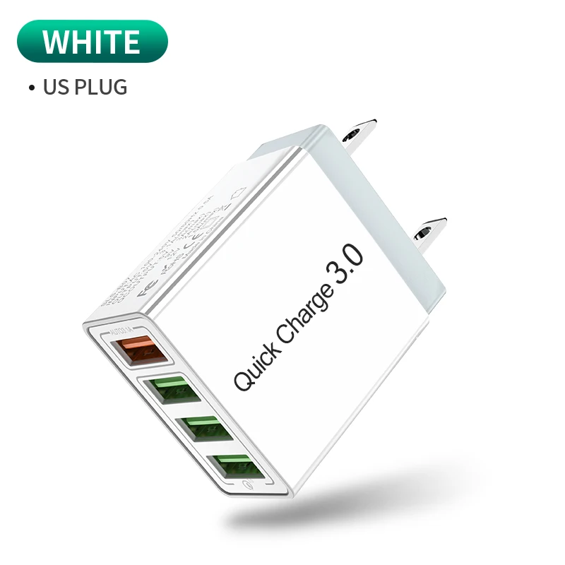 USB зарядное устройство Quick Charge3.0 4,0 QC3.0 зарядное устройство для мобильных телефонов Быстрая зарядка для iPhone samsung Xiaomi huawei Планшет настенный адаптер - Тип штекера: US White