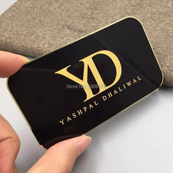 

Customized polished gold matt black blank metal card metal brand membership card
