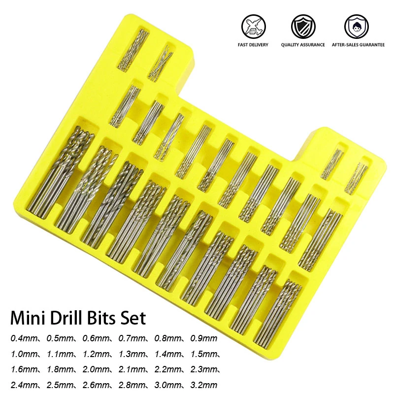 HSS Twist Drill Bit Set 0.4-3.2mm Mini Drill DIY Hobby Craft Woodworking Gun Micro Drill Bit for Precision PCB Crafts Jewelry