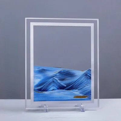 Clessidra 3D in vetro creativo dipinto di sabbia mobile decorazione da tavolo scena di sabbia del mare profondo display dinamico supporto per sabbia mobile_voghion.com