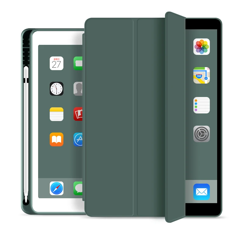 Чехол для iPad 10 2 2019 2018 2017 Mini 5 Pro 9 7 Air 3 умный чехол с держателем карандашей 7-6-го 5-го