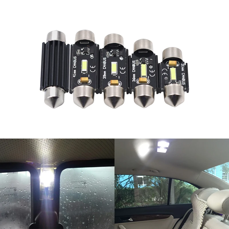 

2x CANBUS C5W CSP Festoon Light 31/36/39/41MM For Auto Car Dome Map License Plate Trunk Interior Light Xenon White Led Bulbs
