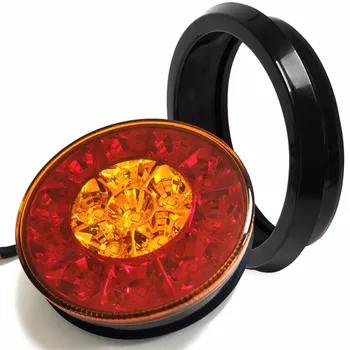 

2X Car Accessories 12V/24V LED Lights 16 LEDs Taillights Brake Lights Side Marker Lights Turn Signal Lights for Truck Van Pickup
