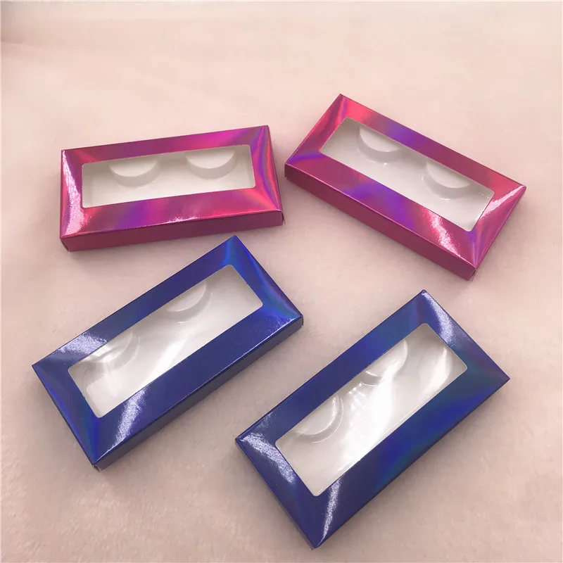 

25mm 3d Mink Eyelashes Box Come With White Tray Empty Blue Paper Lash Case