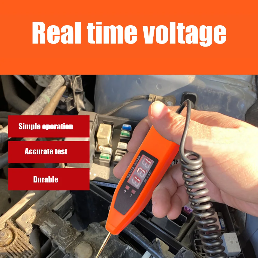 2 in 1 5-32V LCD Digital Display Automotive Electrical Circuit Tester Voltage Power Test Pen Probe Detector Car Diagnostic Tool
