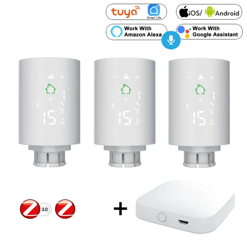 

Smart Radiator ZigBee3.0 Actuator Programmable Thermostatic Radiator Valve Temperature Controller Voice Control Via Alexa