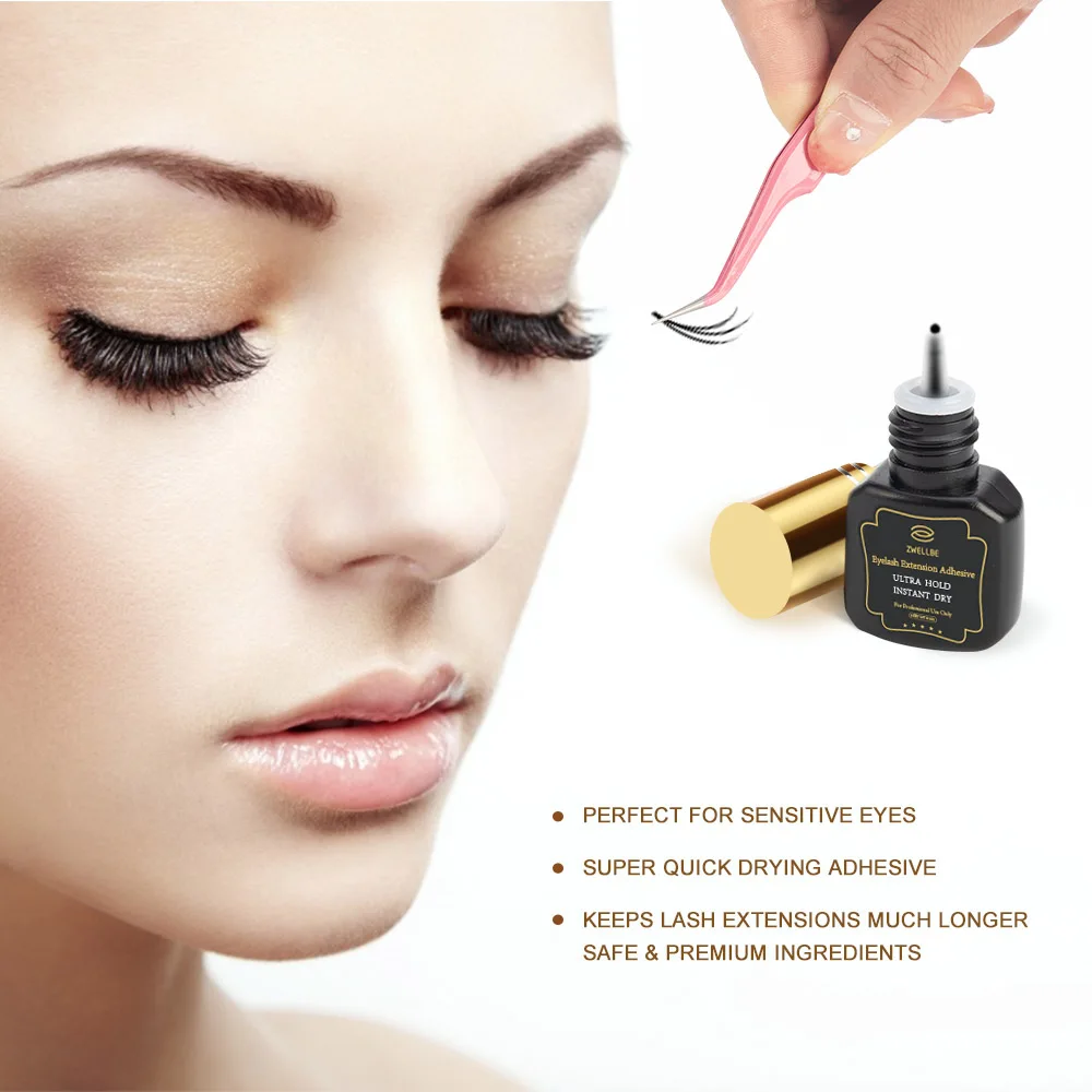 8/10ml Eyelash Extension Glue 1-2 Seconds Fast Drying Black Eyelashes Glue Pro Lash Black Adhesive eyelash glue