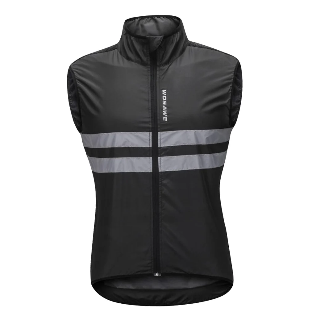 Men's Reflective Sleeveless Vest for Night Cycling MTB Mountain Road Bike Riding Running Hiking Fishing Sports Vest