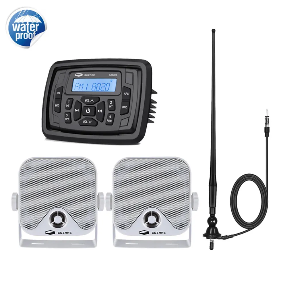 Boat Radio Marine Bluetooth Stereo Digital Media Audio Receiver Fm Am