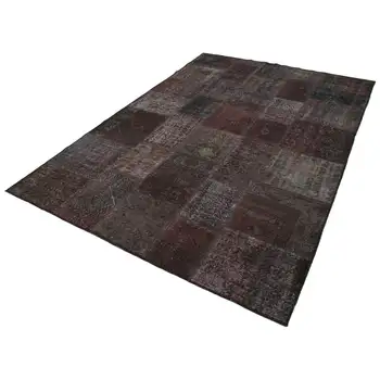 

204x301 Cm Brown Handmade Patchwork Rug-7x10 Ft