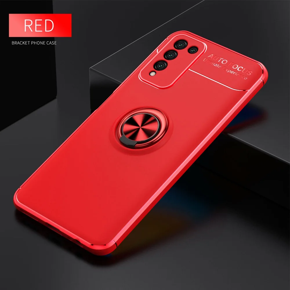 pu case for huawei KEYSION Shockproof Case for Huawei Honor 10X Lite Soft Silicone Magnetic Ring Stand Phone Back Cover for Huawei Honor 9X Lite cute huawei phone cases