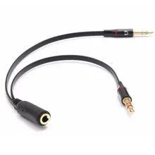 3.5mm AUX Audio Mic Y Splitter Cable Headphone Adapter Female To 2 Male cables For PC Computer notebook Accessories