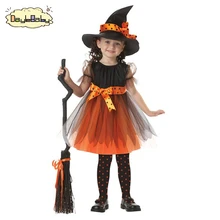 Платье для девочек на Хэллоуин карнавальное платье принцессы детская одежда с юбкой-пачкой Модное детское платье для малышей Костюмы для детей 1-12 лет