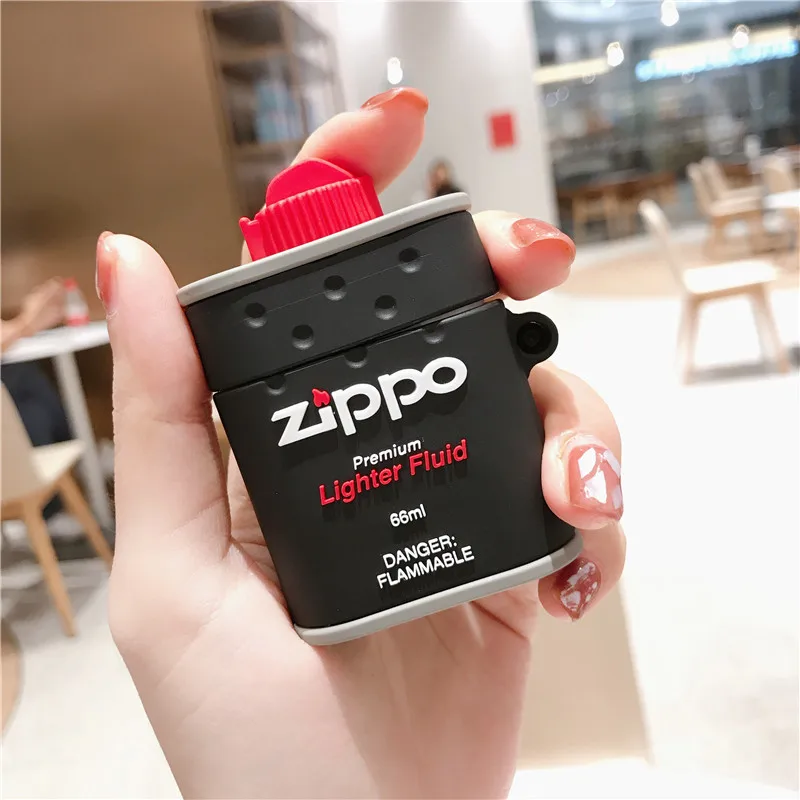 Jamular модный тренд крутая Зажигалка ZIPO 3D Мягкий силиконовый Airpods хороший подарок для Apple Airpods2 Bluetooth чехол для наушников - Цвет: -1