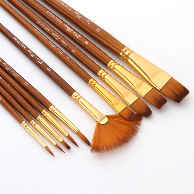 Wide Wooden Handle Paint Brush Wall Painting Tool For Acrylic Oil Painting  School Art Supplies Paint Brush - AliExpress