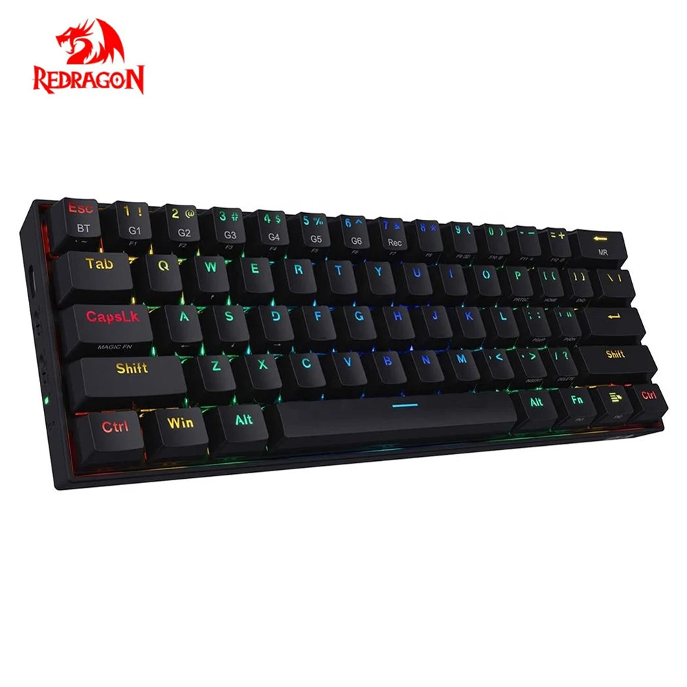 US $57.24 Redragon K530 RGB Backlit Draconic 60 Mechanical Keyboard Wireless 50 Bluetooth 61 Keys Gaming Keyboard for Laptop PC