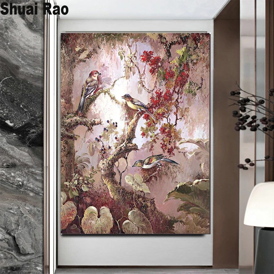 christmas gift Diamond mosaic Animal Bird Flower 5 d diy diamond painting embroidery round home Decorative | Дом и сад