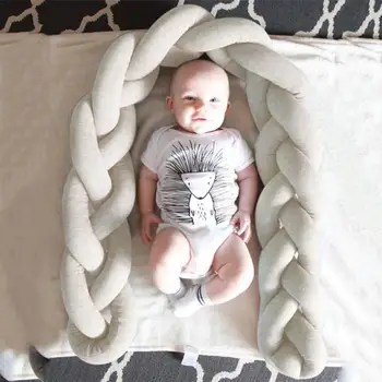 

Pillow Baby Bed Braid Bumper Crib Toys Sofa Soft Cushion Bumper Children Bedroom Decor Long Knotted Decorative