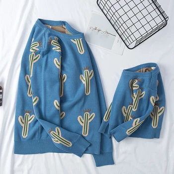 

Family Look Sweaters Autumn Mother Daughter Outfits Handmade Baby And Women's Sweaters Pullover Spring Mother kids Knit Shirts