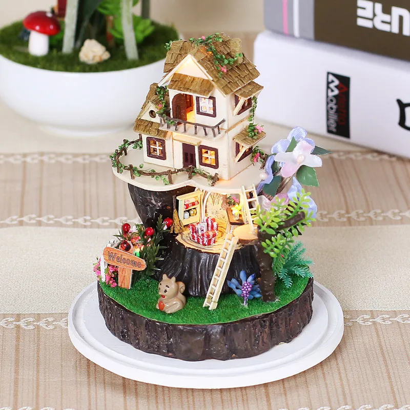 Diy Миниатюрный Кукольный дом 3D песня леса деревянное ремесло модели наборы кукольный домик мебель Студенческая креативная головоломка сборочные игрушки