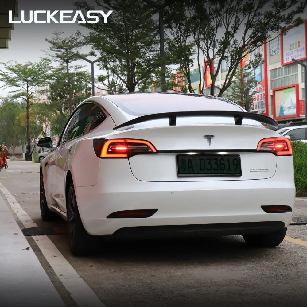 LUCKEASY крыло багажника из углеродного волокна спойлер для Tesla модель 3- купе производительность спойлер крыло самолета крыло хвост