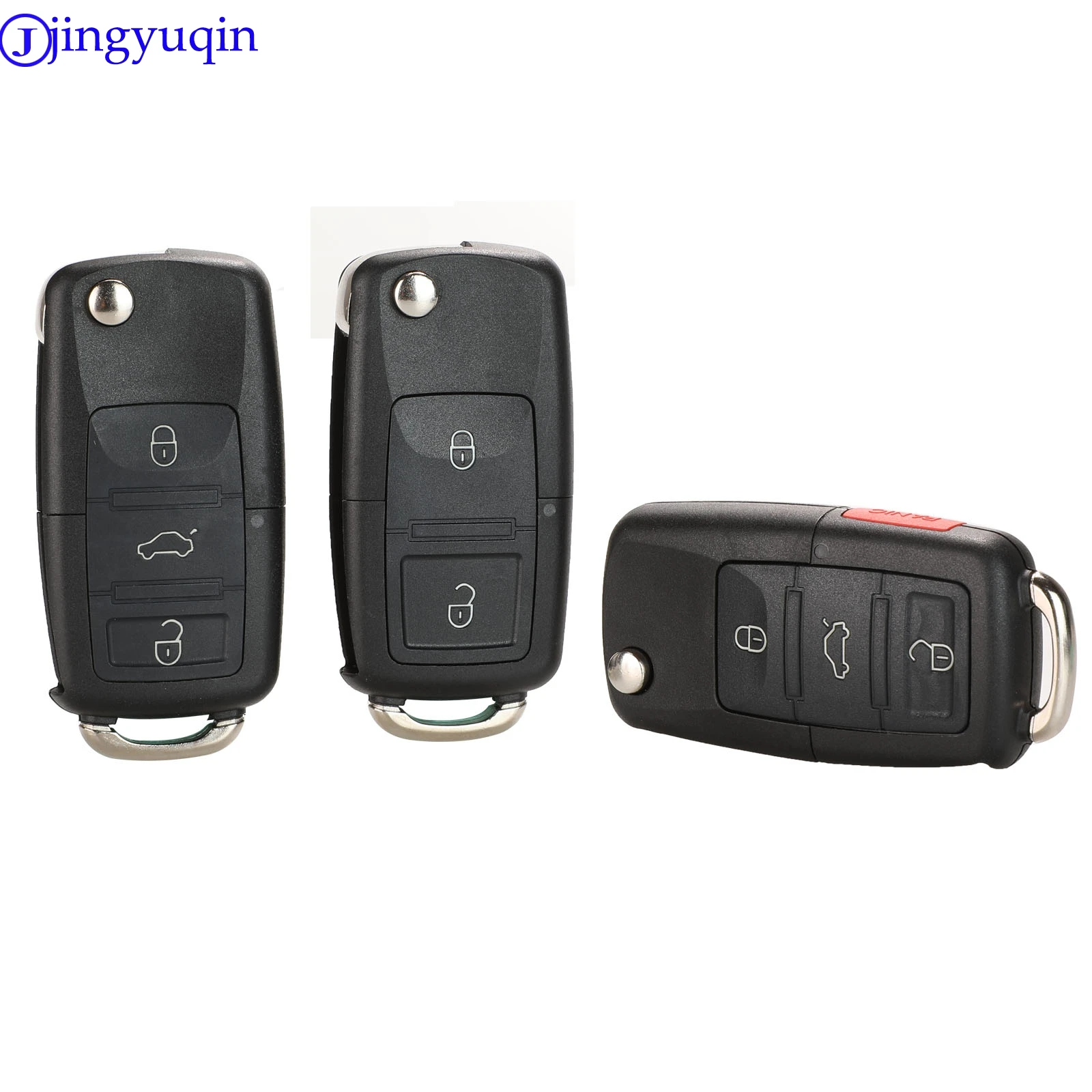 jingyuqin 20ps 2/3/4 B Folding Car Remote Key Shell Case Fob For VW Passat Polo Golf Touran Bora Ibiza Leon Octavia Fabia