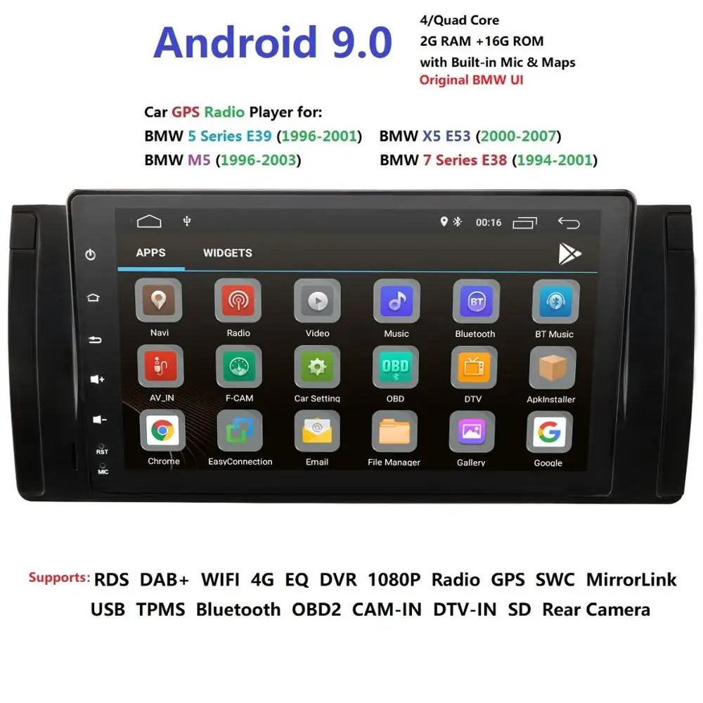 Discount 9 inch 1024x600 HD Touch Screen 1 din Android 9.1 Car Multimedia Radio Stereo for BMW E39 E53 X5 Wifi 4G Bluetooth DVR RDS USB 3 Discount 9 inch 1024x600 HD Touch Screen 1 din Android 9.1 Car Multimedia Radio Stereo for BMW E39 E53 X5 Wifi 4G Bluetooth DVR RDS USB 3