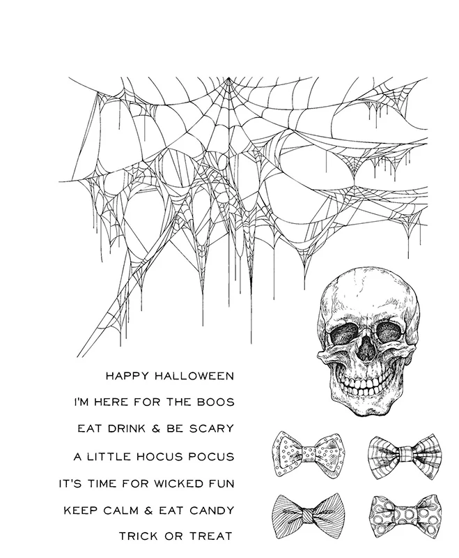 

Halloween skull web transparent clear stamp for DIY Scrapbooking/Card Making/Kids Christmas Fun Decoration Supplies