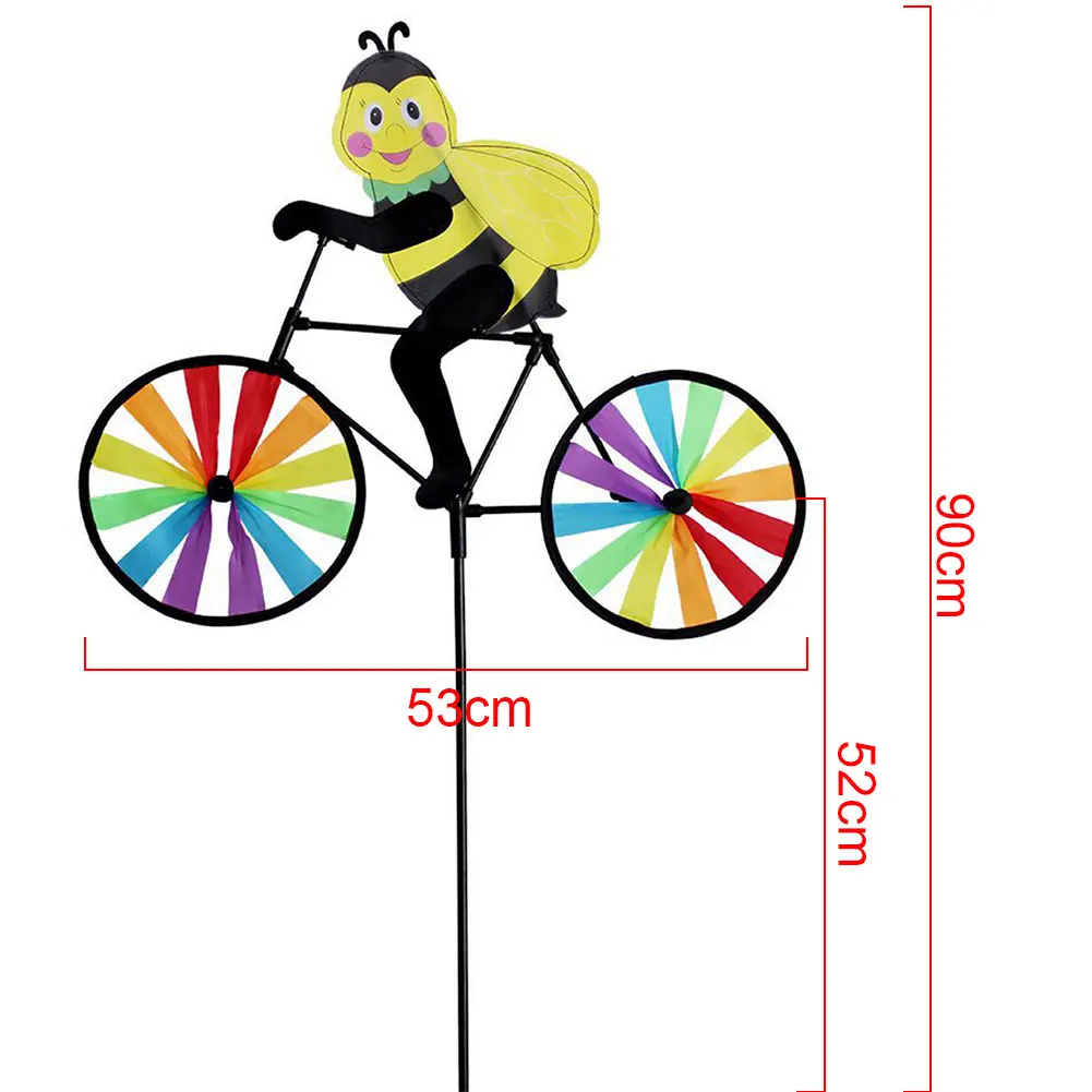 Funny Wind Spinner Strip Shape Pinwheels Bike Cute Windmill Garden Animal Pattern Kids Gift Rainbow Classic Toy Home Ornament