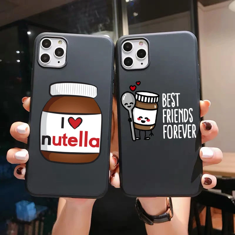 

Lovely Food sushi blcak soft phone Cases for iPhone 12pro 11Pro max 8 7 6s plus SE XR XS MAX 12mini Kawaii Nutellas back cover