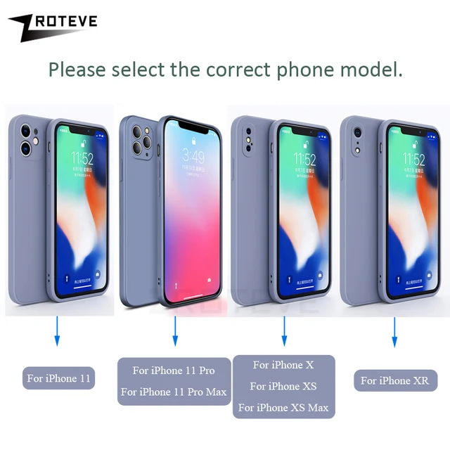 ZROTEVE-Funda de silicona líquida para iPhone, carcasa para iPhone 13, 12 Pro Max Mini, X, XS, XR, 11 Pro Max 3