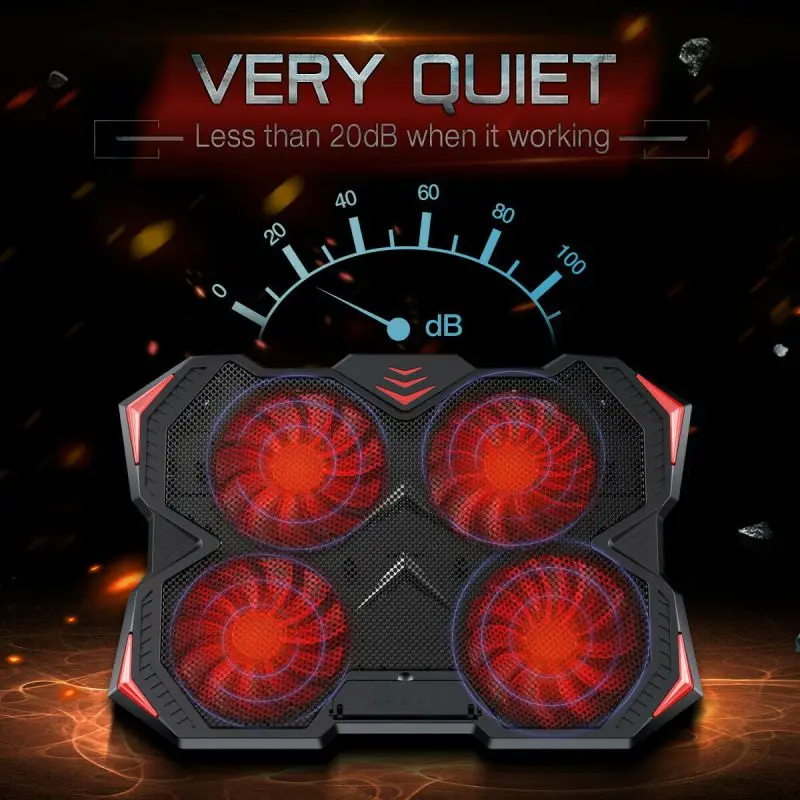 

Laptop Cooling Pad 4 Quiet Fans 10-17 inch Laptop Cooler Pad Stand USB 3.0 Ports Laptop PC Cool Fan