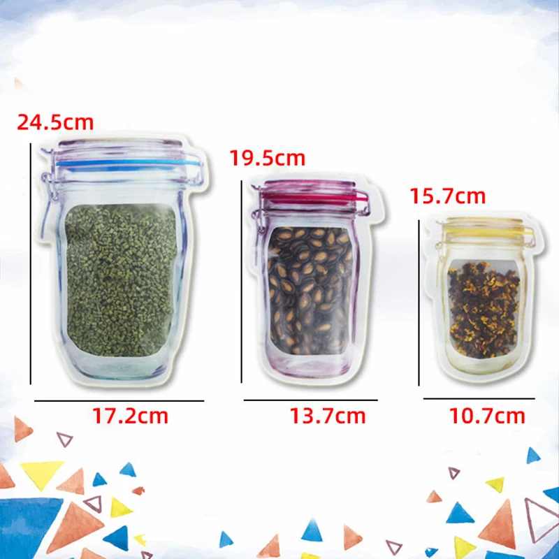 12 шт. Ziplock мешки герметичные многоразовые сумки закуски Еда Saver Чехлы смешанные Размеры сумок с застежкой-молнией для Еда или закуски