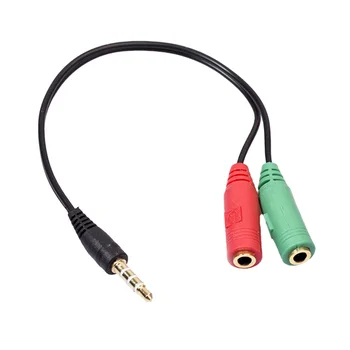 

19cm Audio Cable 3.5mm 2 Female to 1 Male Audio Splitter Adapter Cable for mobile phones or other audio output devices