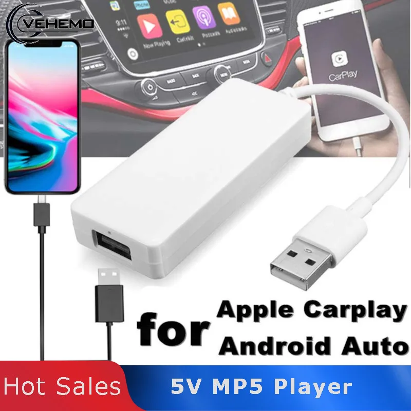 

Universal Car Link Dongle Navigation Player Android Auto GPS USB White 5V iPhone Supports Auto Link Dongle for Apple CarPlay