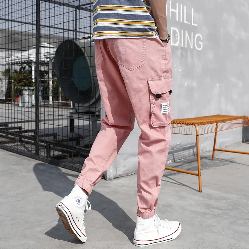 Fashion Harajuku Hip Hop Cargo Pants Men Joggers Pockets Pant Streetwear Male Mens Elastic Waist Pant pantalones hombre