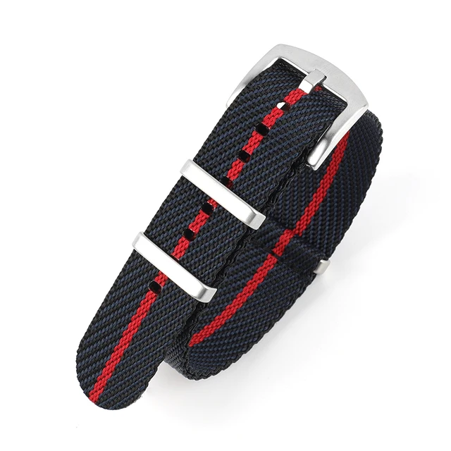 Nylon Nato Strap 20mm 22mm Stripe Watchband Replacement Watch Band Military Wristband Accessories For Tudor Nato Watch Strap navy black red 1