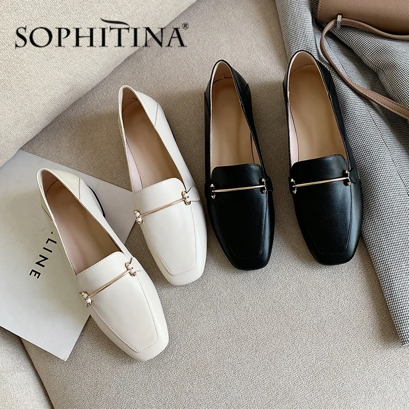 SOPHITINA/Модная женская обувь на плоской подошве Удобная однотонная с квадратным