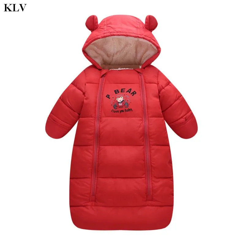 KLV/теплый спальный мешок для новорожденных; Детский комбинезон с капюшоном; зимнее утепленное одеяло на двойной молнии для коляски; аксессуары