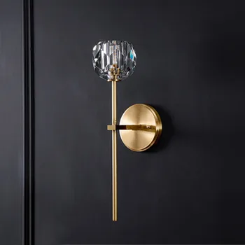 

Modren gold-bronze double wall lamps glass ball retro loft wall sconces bedroom living room hallway light fixtures